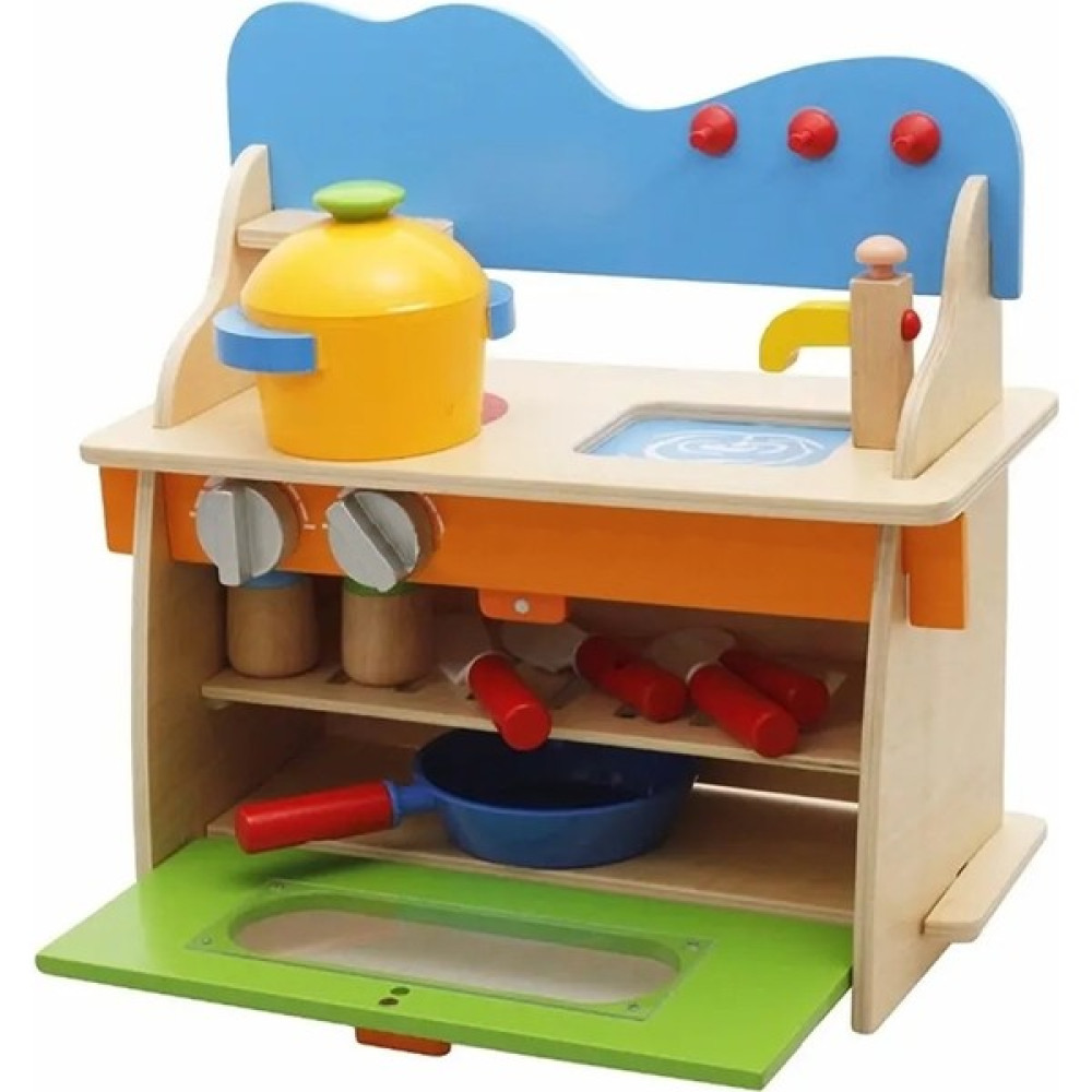 Ayas Eğitici Oyuncak Montessori Ahşap Mini Mutfak Seti - Aşçı Öğrenme Mutfak Seti - Rol Yapma Oyunu - Renkli Oyuncak Fiyatı