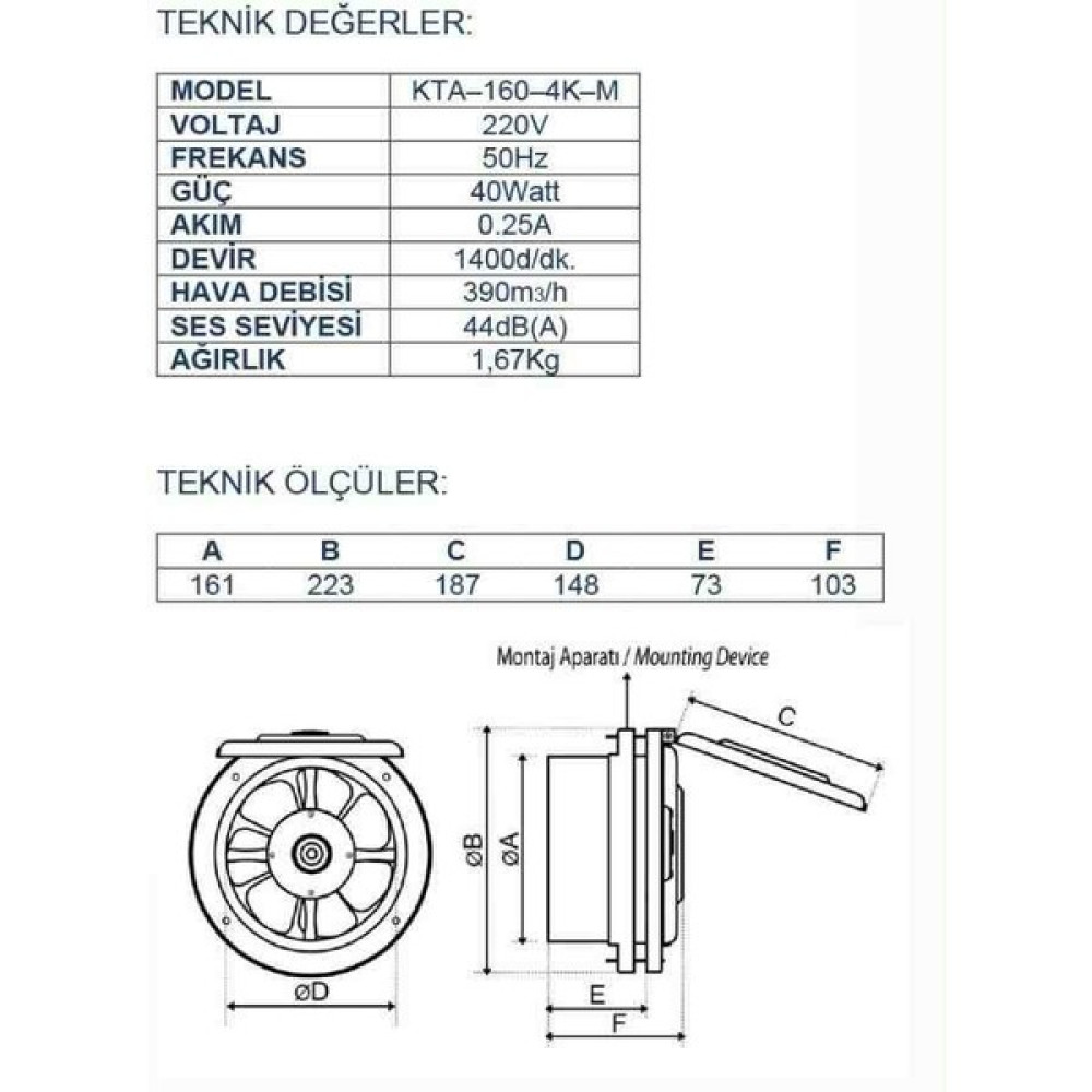 Ayas Galaxy 16 cm Kapaklı Aksiyel Aspiratör Aspiratörler Fiyatı