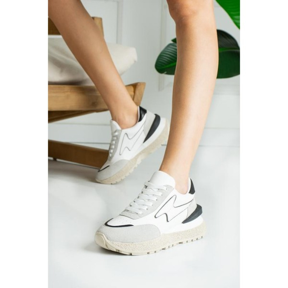 Ayax Beyaza Siyah Günlük Iç Taban Kadın Sneaker Spor Ayakkabı Fiyatı