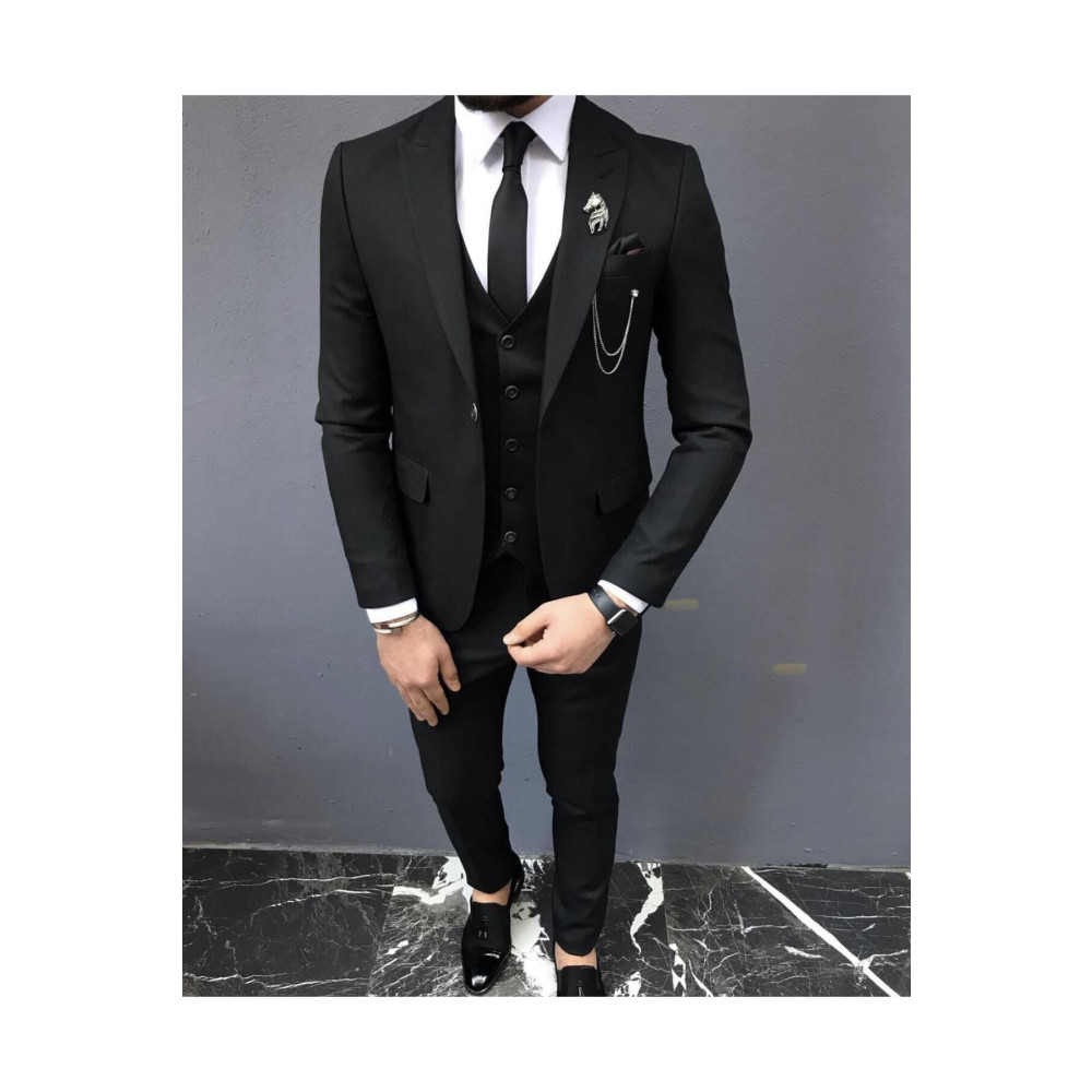 Ayber Mens Collection Erkek Siyah Takım Elbise Kravat Hediye 54-6 Drop Beden Erkek Takım Elbise Fiyatı