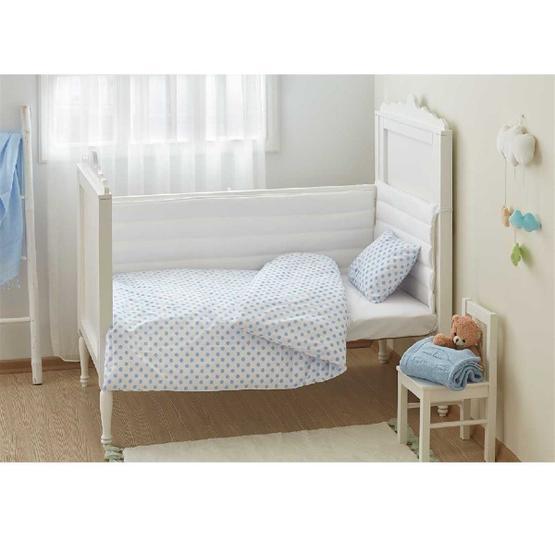 Aybi Baby Beyaz Mavi Basic Bebek Nevresim Takımı