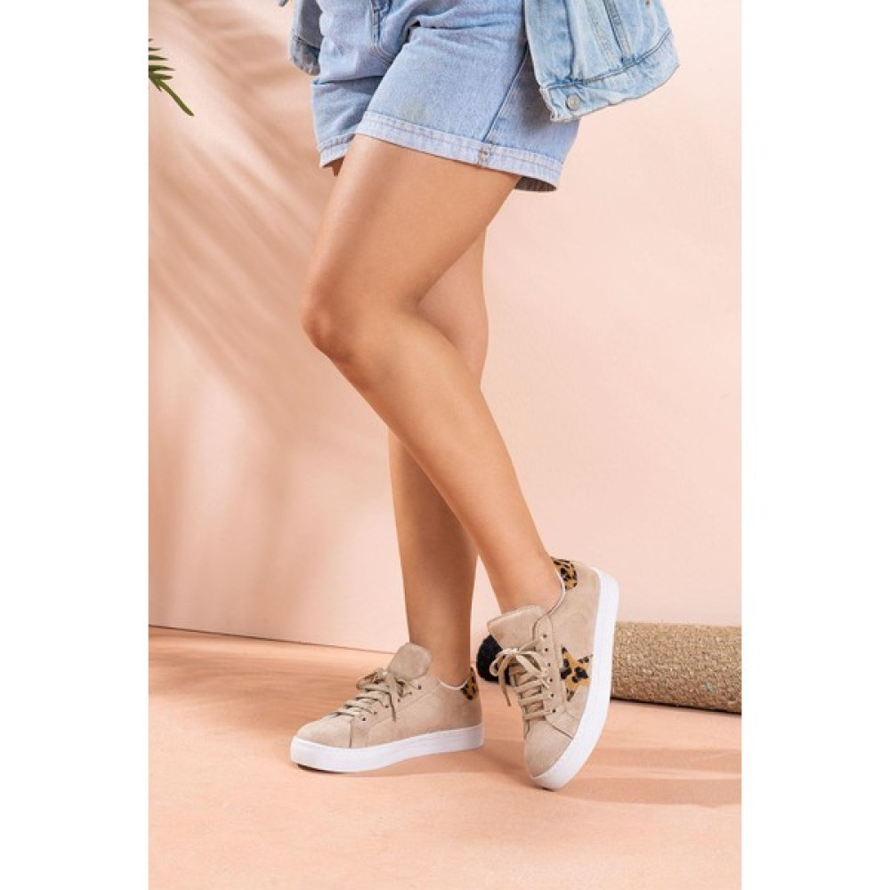 AYCAN SHOES Bej Kadın Sneaker Yıldızlı Grey Süet Spor Ayakkabı Fiyatı