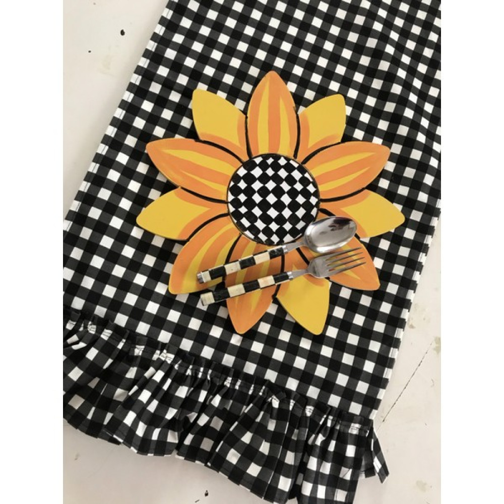 Ayçiçeği Ahşap Supla - Amerikan Servis - Tabak Altı - Sarı - 32 x 35 cm Amerikan Servis Fiyatı