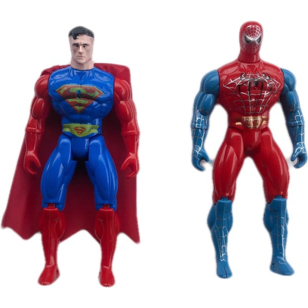 Aydede Oyuncak Avengers Süper Kahraman Spiderman ve Süperman Ikili Set Işıklı Oyuncak 28CM Oyuncak Fiyatı