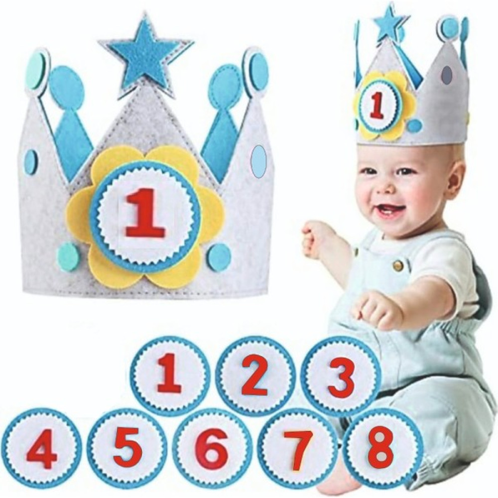 Aydede Oyunevi Doğum Günü Tacı 1 Yaş Bebek Doğum Günü Tacı 2 3 4 5 6 7 8 9 Yaş Doğum Günü Tacı - Mavi Altın, Takı & Aksesuar Fiyatı