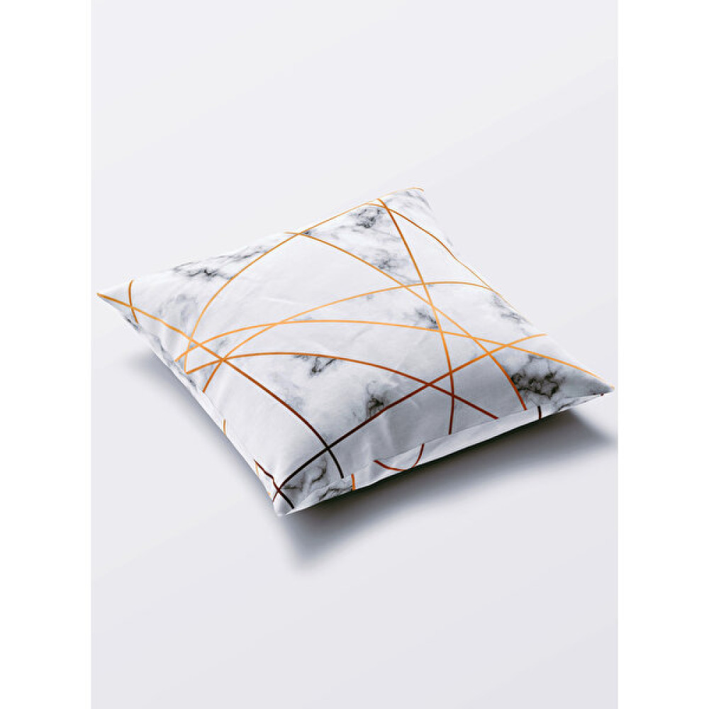 Aydemir Tekstil Geometrik Dijital Baskılı Modern Yer Minderi Kılıfı (Bahçe Minderi) 70 x 70 cm - Beyaz Salon & Oturma Odası Tekstili Fiyatı