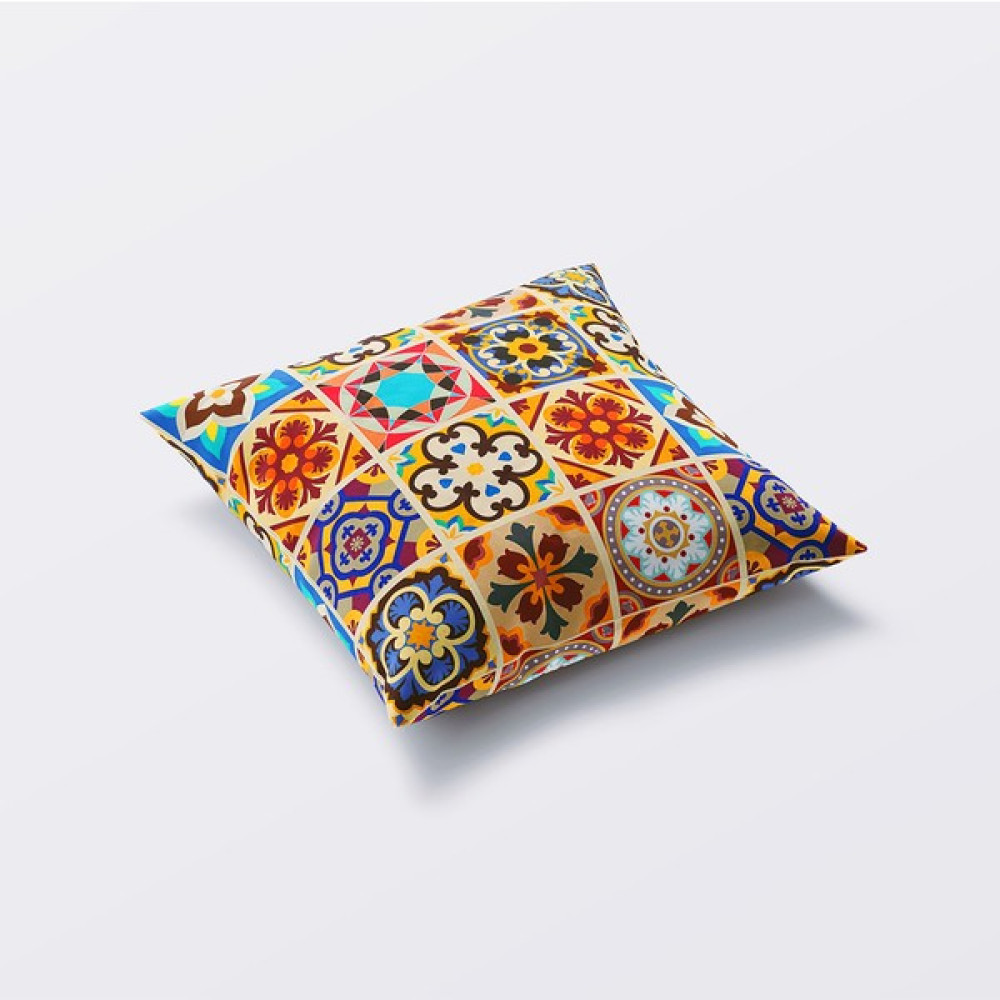 Aydemir Tekstil Karışık Renkli Dijital Baskılı Modern Yer Minderi Kılıfı (Bahçe Minderi) 70X70 - 70 x 70 cm - Açık Sarı Salon & Oturma Odası Tekstili Fiyatı