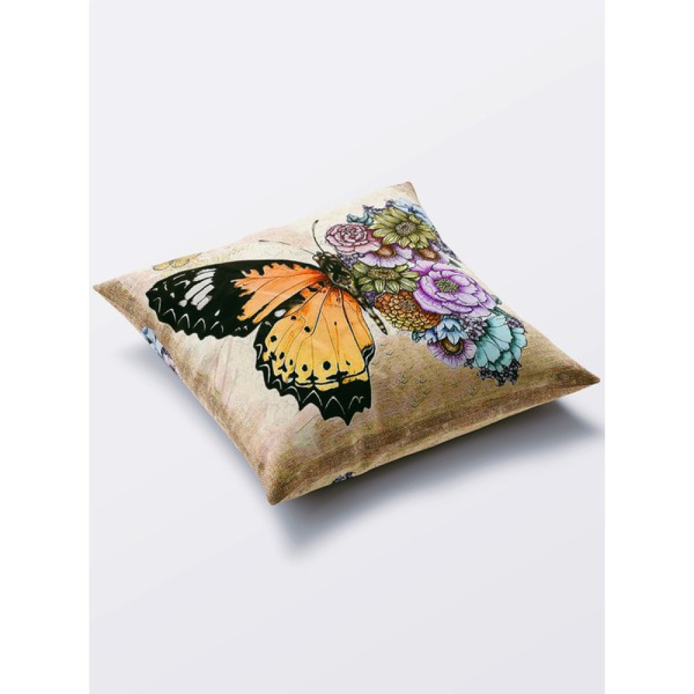 Aydemir Tekstil Kelebek Baskılı Dijital Modern Yer Minderi Kılıfı (Bahçe Minderi) 70 x 70 cm - Açık Sarı Salon & Oturma Odası Tekstili Fiyatı