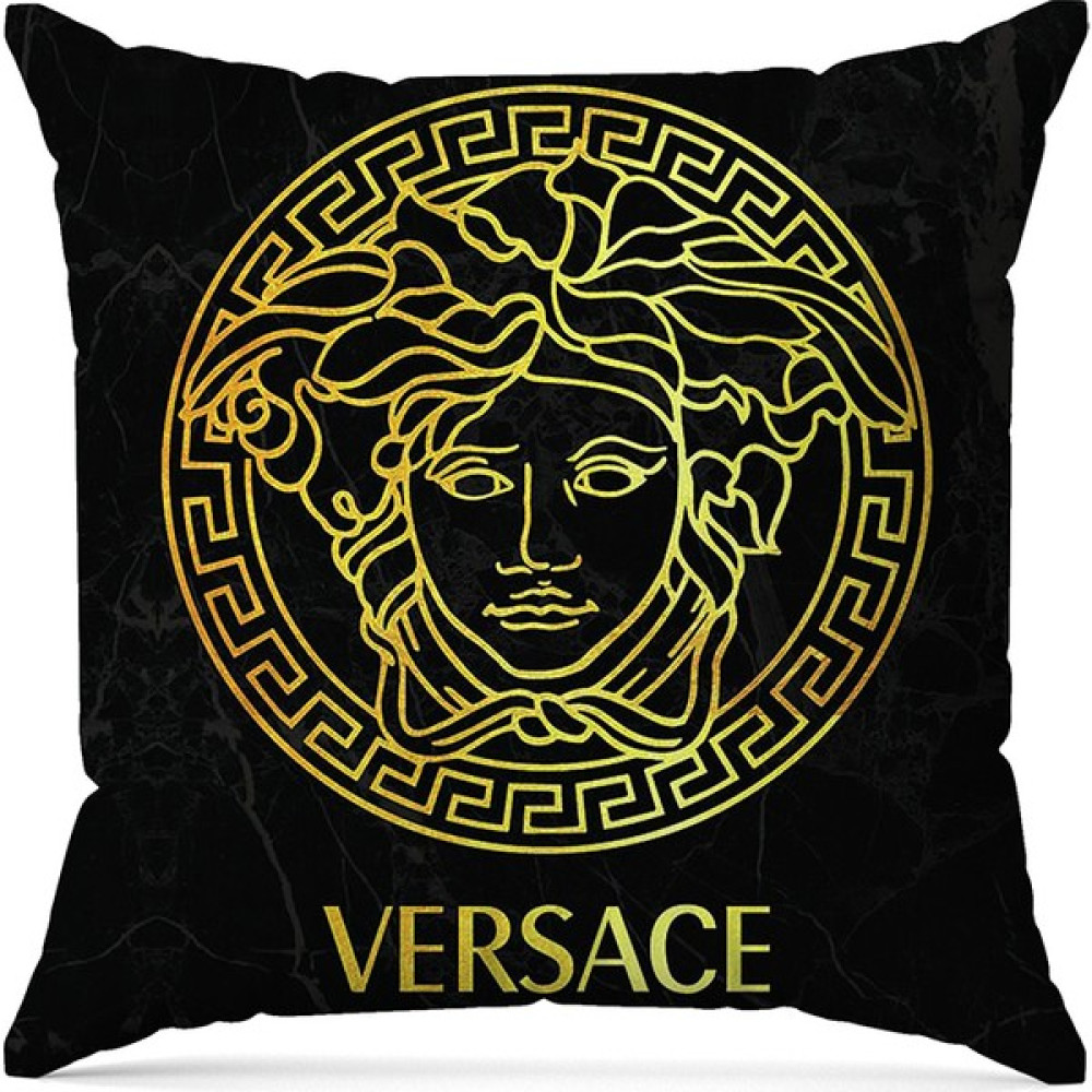 Aydemir Tekstil Versace Baskılı Dijital Dekoratif Kırlent Kılıfı - 43 x 43 cm - Siyah Kırlent / Mobilya Yastığı Fiyatı
