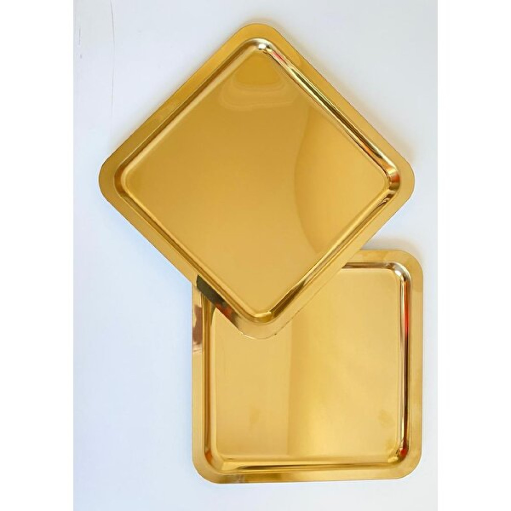Aydın Çeyiz Kare Tepsi 2 Adet - Gold Servis Tepsisi Fiyatı