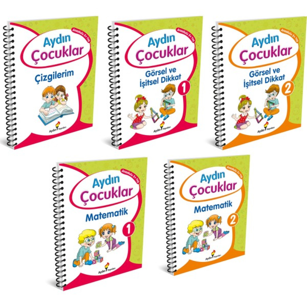 Aydın Çocuklar Anaokulu Seti - 5 Kitap Okul Öncesi Eğitici & Öğretici Kitaplar Fiyatı