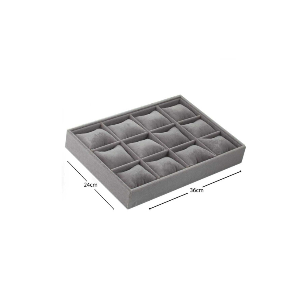 Aydın Decor Yerli Üretim Tokyo Model Süet Kumaş Füme 34/24 Cm Yastıklı Çekmece Içi Yastıklı Saat Ve Takı Kutusu Eşya Saklama / Düzenleme Fiyatı