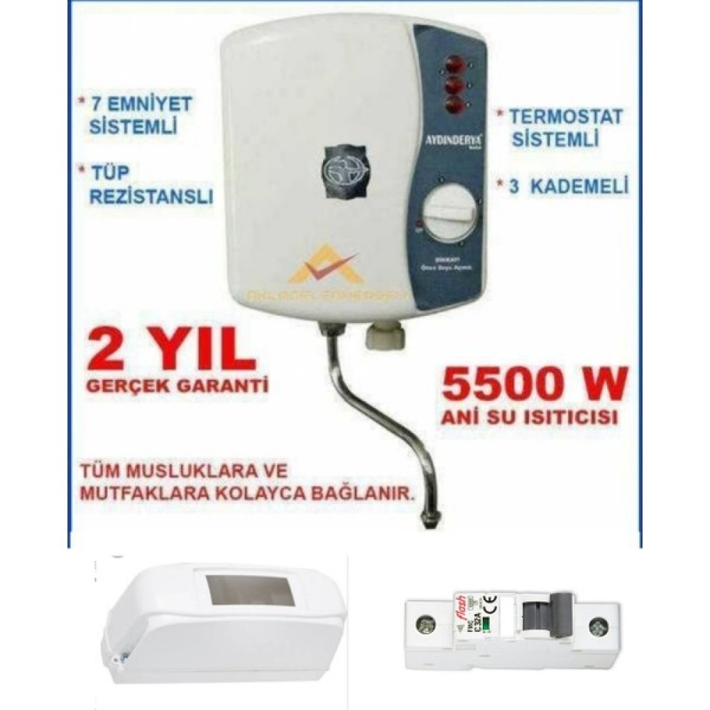 Aydın Derya Mutfak Tipi Şofben Sıgorta ve Kutu Dahıl Paket Şofbenler Fiyatı