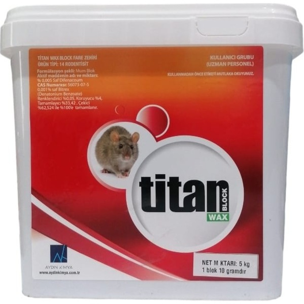 Aydın Kimya Titan Wax Block Fare Yemi - 5 kg Oto Boyaları Fiyatı