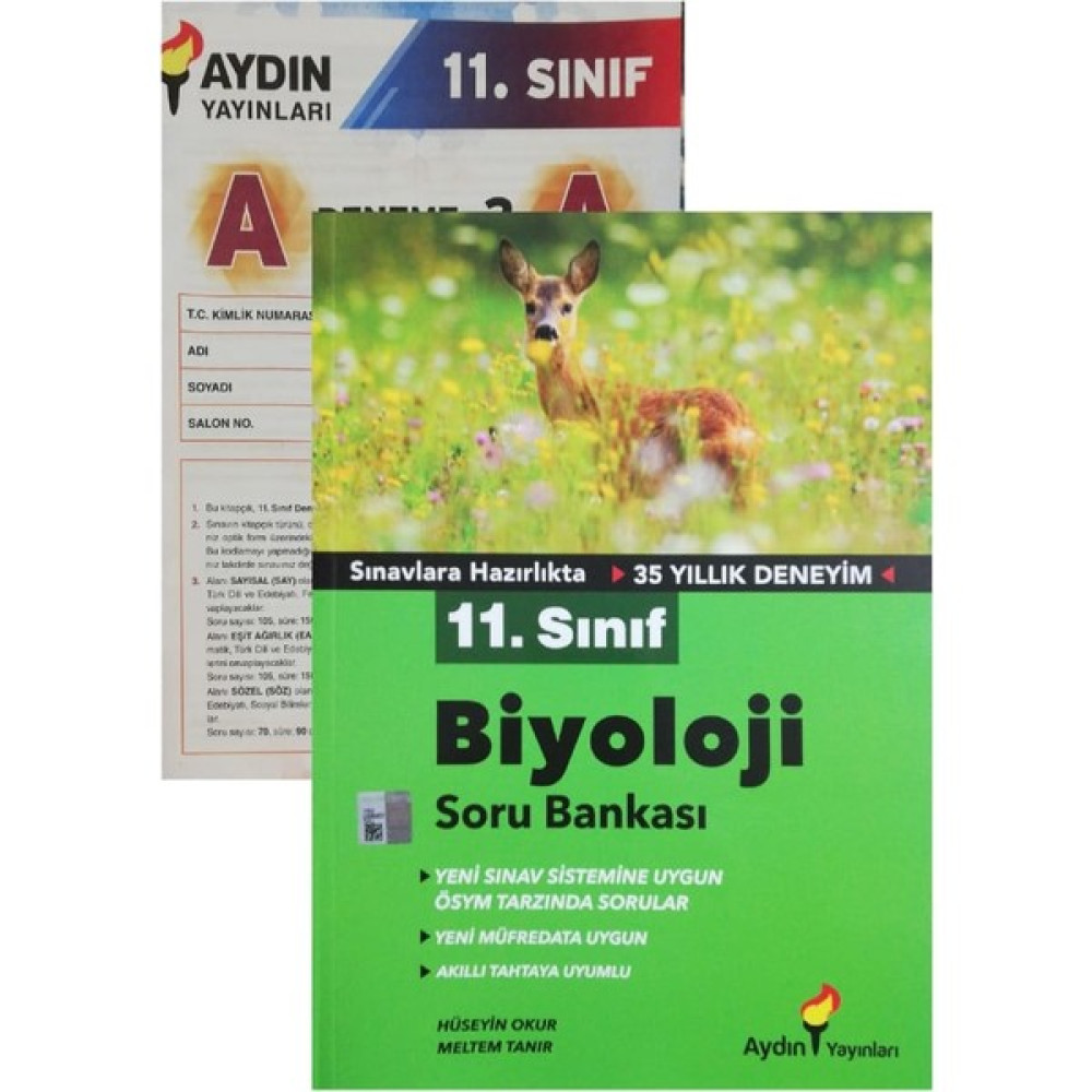 Aydın Yayınları 11. Sınıf Biyoloji Soru Bankası-(Aydın Yayınları Deneme ) Tüm Dersler Fiyatı