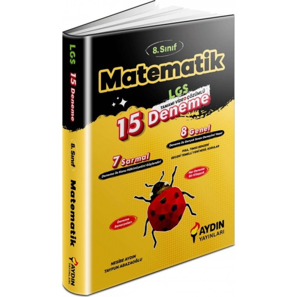 Aydın Yayınları 8. Sınıf Matematik 15 Deneme Kaynak Kitapları Fiyatı