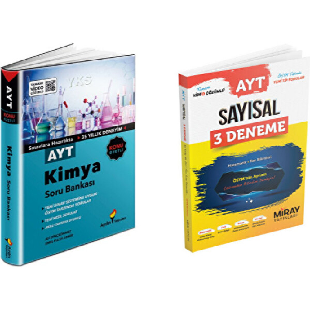 Aydın Yayınları Aydın Ayt Kimya Soru Bankasi Yeni & Miray Ayt Sayısal Deneme Temel Yeterlilik Testi (TYT) Fiyatı