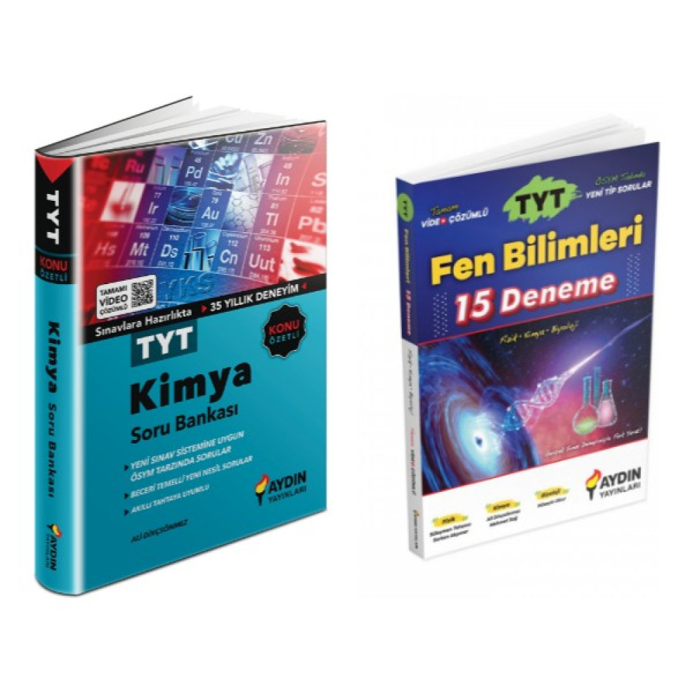 Aydın Yayınları Aydın Tyt Kimya Soru Bankası & Tyt Fen Bilimleri 15 Deneme Temel Yeterlilik Testi (TYT) Fiyatı