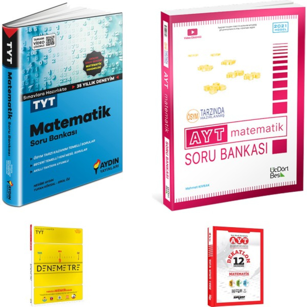 Aydın Yayınları TYT Matematik ve 345 AYT Matematik Soru Bankası + Deneme Temel Yeterlilik Testi (TYT) Fiyatı