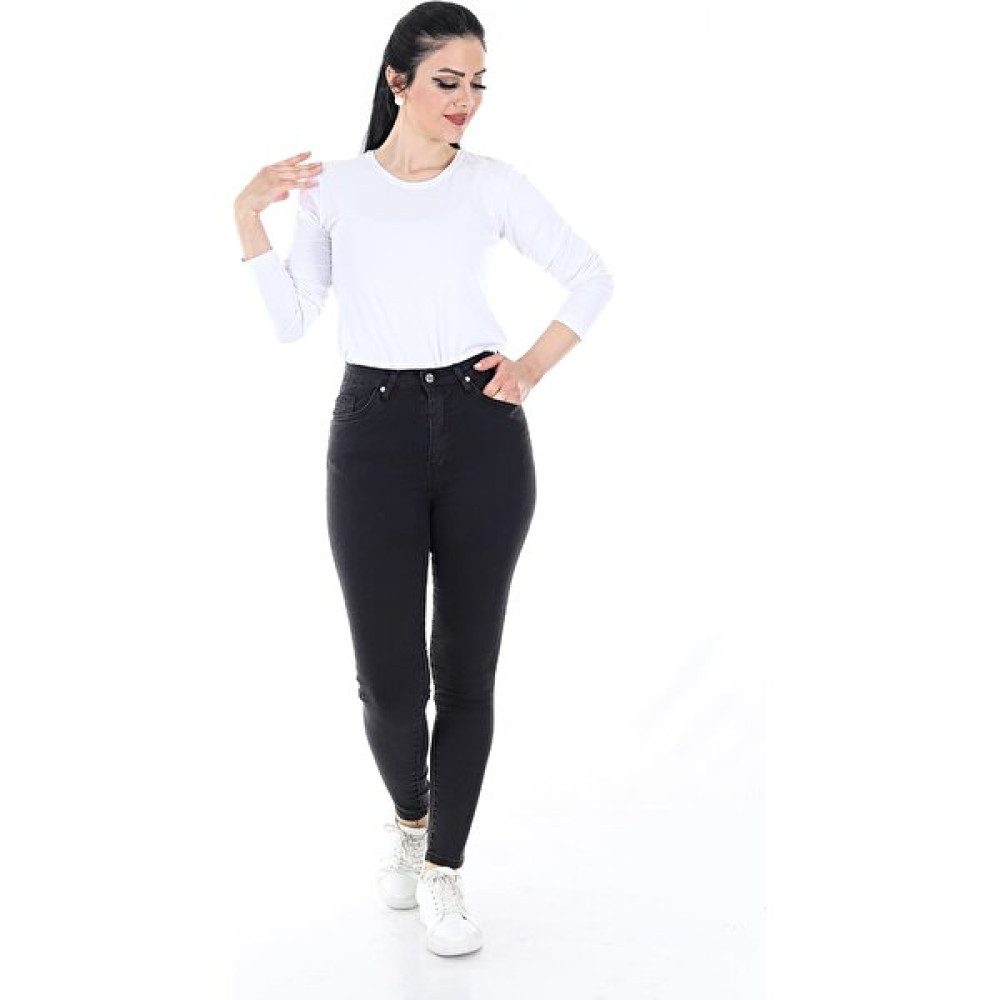 Aydınca Kadın Dar Paça Likralı Yumuşak Kumaş Kot Pantolon (Siyah) Kadın Pantolon Fiyatı