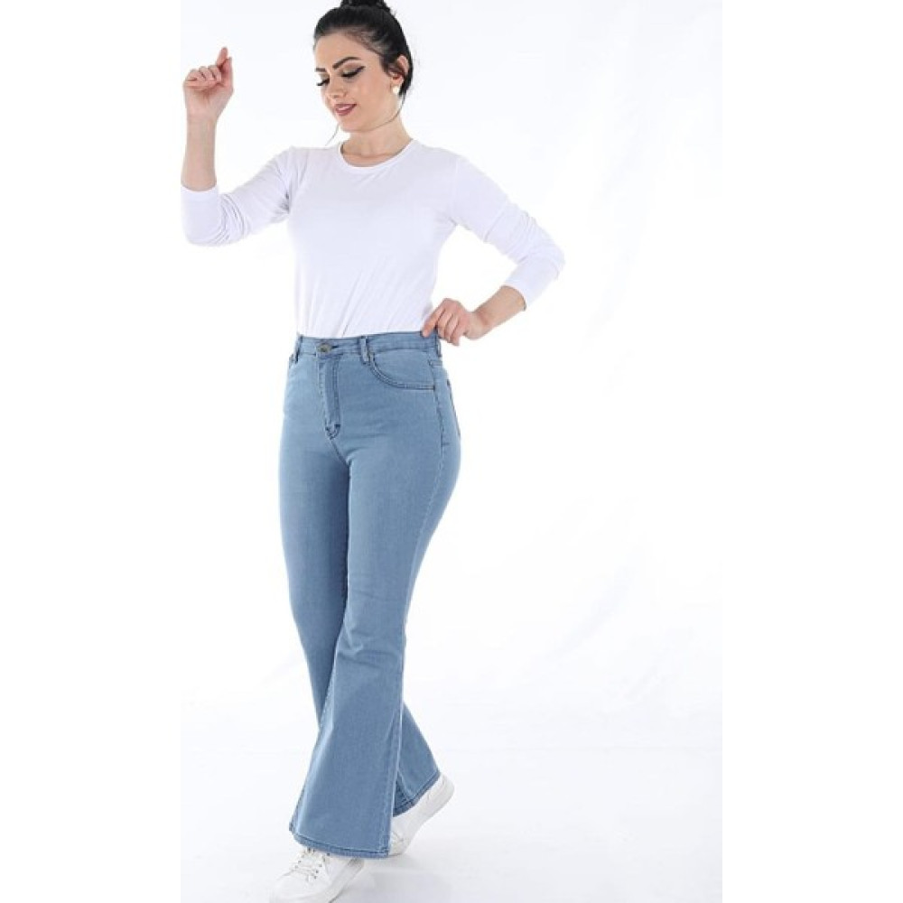 Aydınca Kadın İspanyol Paça Kot Pantolon (Açık Mavi) Bayan Jeans / Kot Pantolon Fiyatı