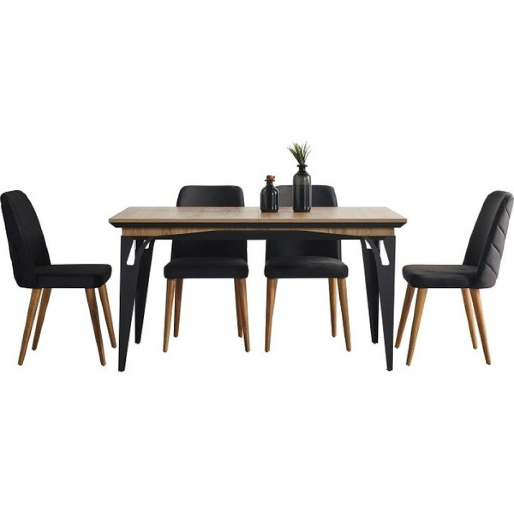 Aydınev Ada Açılır Yemek Masası + 6sandalye - Ceviz - 6 Masa - Sandalye Seti / Takımı Fiyatı