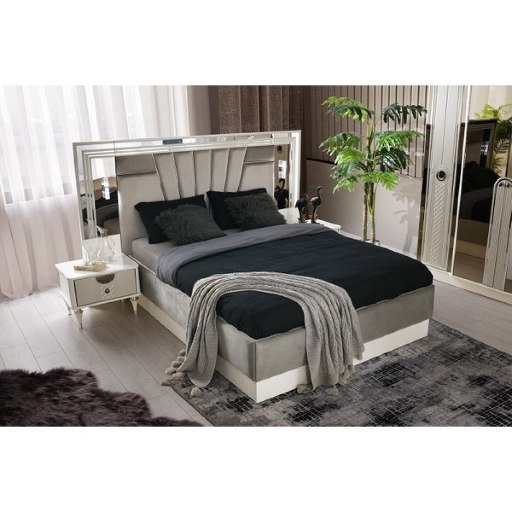 Aydınev Bahar Mdf Bazalı Karyola ve Başlık - Gri - 160 x 200 cm Karyola Fiyatı