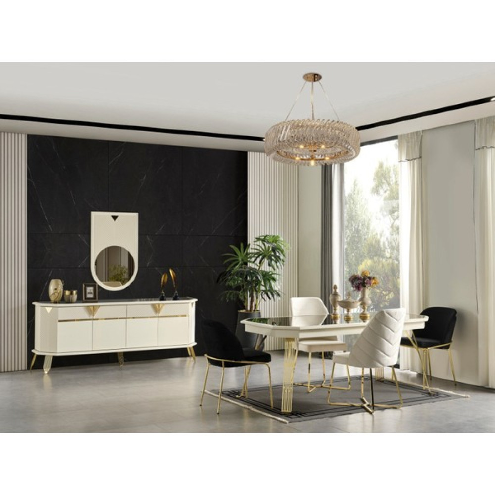 Aydınev City Yemek Odası Takımı - Beyaz - 6 Masa - Sandalye Seti / Takımı Fiyatı