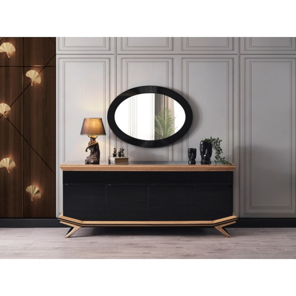 Aydınev Okyanus Mdf Konsol ve Ayna - 200*82 - Siyah Konsol Mobilya Fiyatı