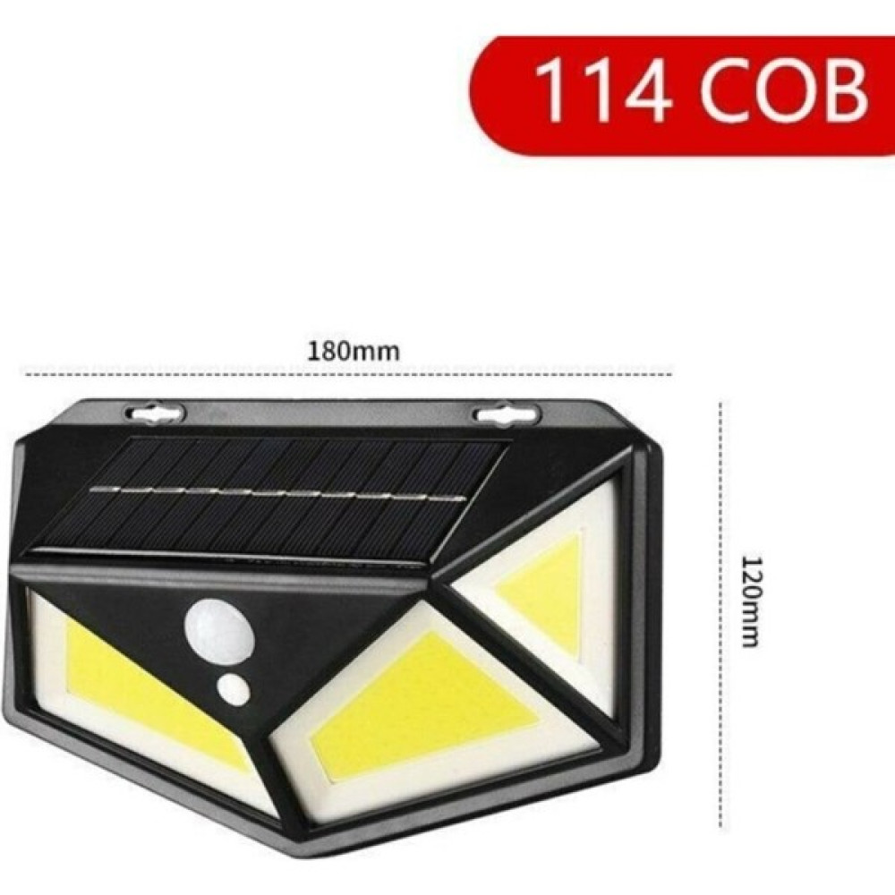 Aydınlı 114 Ledli Solar Güneş Enerjili Bahçe Aydınlatması Hareket Sensörlü Lamba 3 Modlu Cob LED - Beyaz Dış Mekan & Bahçe Oyuncakları Fiyatı