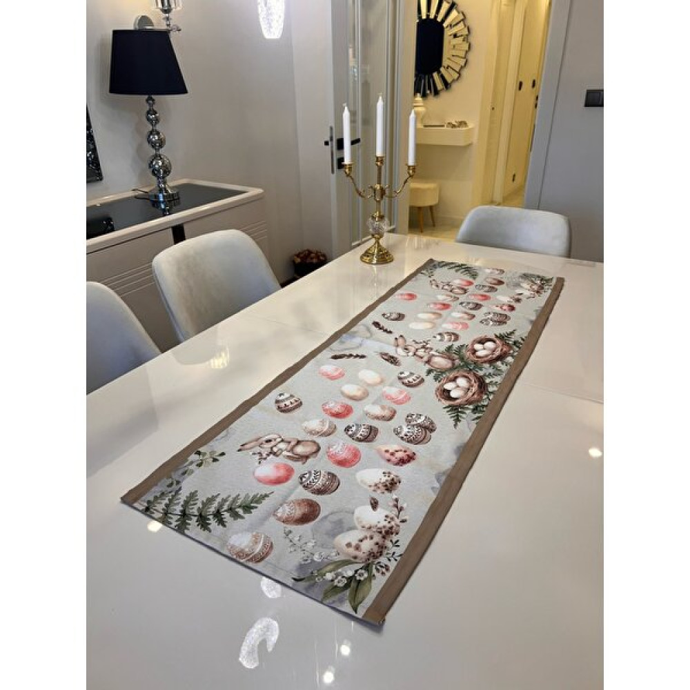 Aydizaynn Paskalya Tavşanlı Yumurtalı Runner Beyaz 43X140 cm Sunum Ranır Sofra Hediyelik Christmas Noel Bayram - Gri - 43 x 130 cm Masa Örtüsü Fiyatı