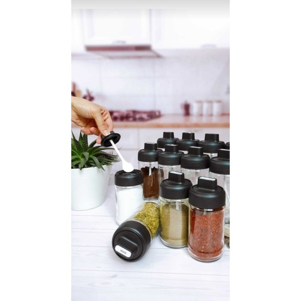Aydo Baharat Takımı Kendinden Kaşıklı 12'Li - Şeffaf - 300 ml Baharat Setleri & Baharatlıklar Fiyatı