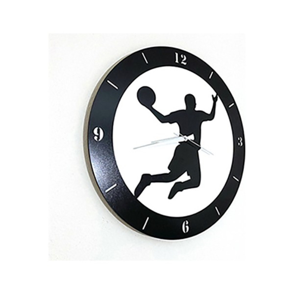 ayer Ahşap Basketbol Temalı Ahşap Duvar Saati - Beyaz - Siyah - 50 cm Dekoratif Saat Fiyatı