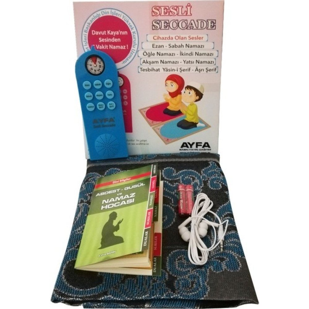 Ayfa Basın Yayın Muhteşem Set Sesli Namaz Kıldıran Seccade - 70 x 110 cm - Açık Mavi Seccade Fiyatı
