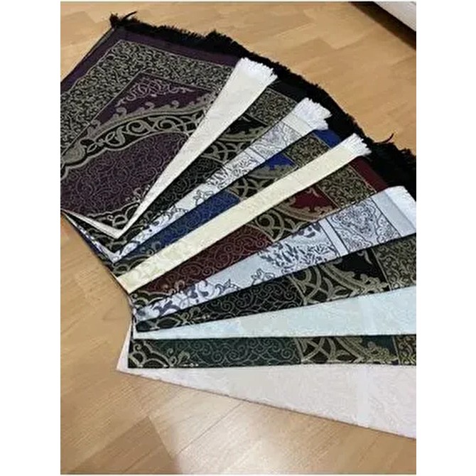 ayhanhome Desenli Tafta Seccade Seti 12 Adet Hediyelik Bohçalık Saçaklı Kullanım Alanı - 70 x 110 cm - Çok Renkli Seccade Fiyatı