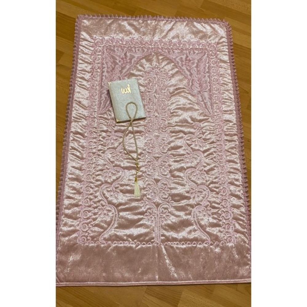 Ayhanhome Pudra Kadife Seccade 3 Parça Çeyizlik Bohça Gelin Damat Seti - 70 x 120 cm Seccade Fiyatı