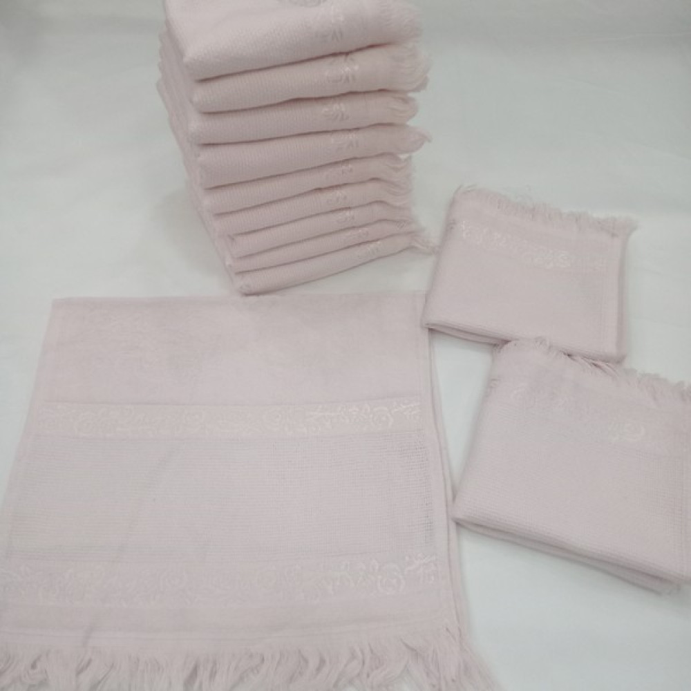 AYHOME Etamin Işleme Kadife Soft Mutfak Havlu Seti 12 Adet 50 x 30 cm - 12'li - Pembe Mutfak Tekstili Fiyatı