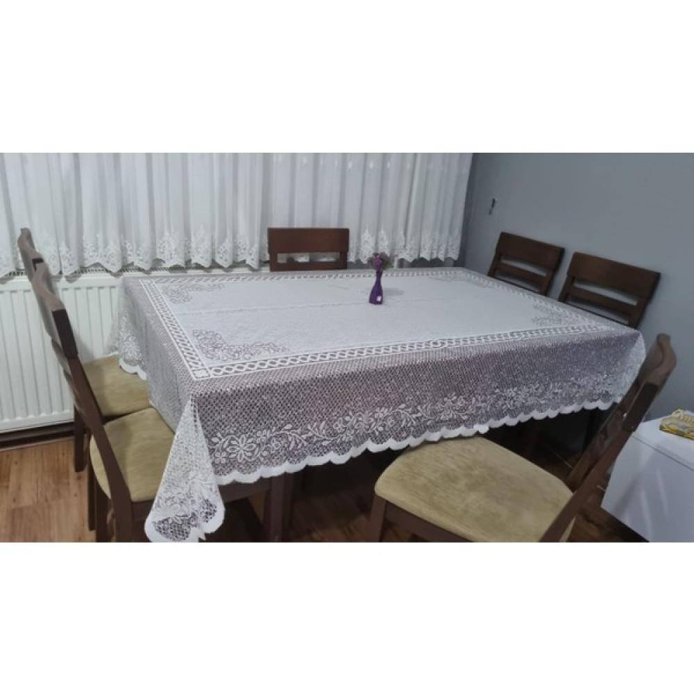 AYHOME Tül Salon Masa Örtüsü Krem Renk 160 x 220 cm Dertsiz Leke Tutmaz Yıkanilabilinir - 160 x 220 cm - Krem Rengi Masa Örtüsü Fiyatı