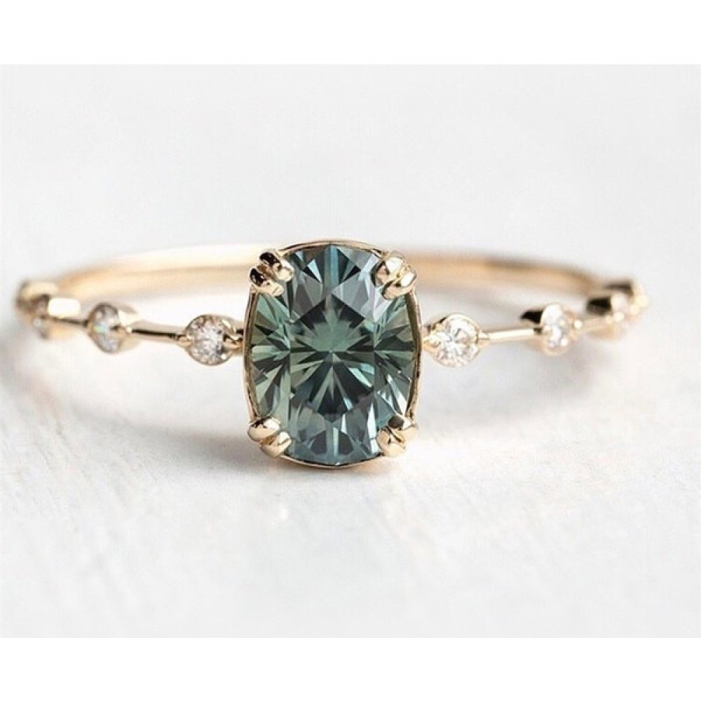 Aykan Kuyumculuk Barcelona Green Topaz Swarovski -AK0080 - 17 Altın Yüzük Fiyatı