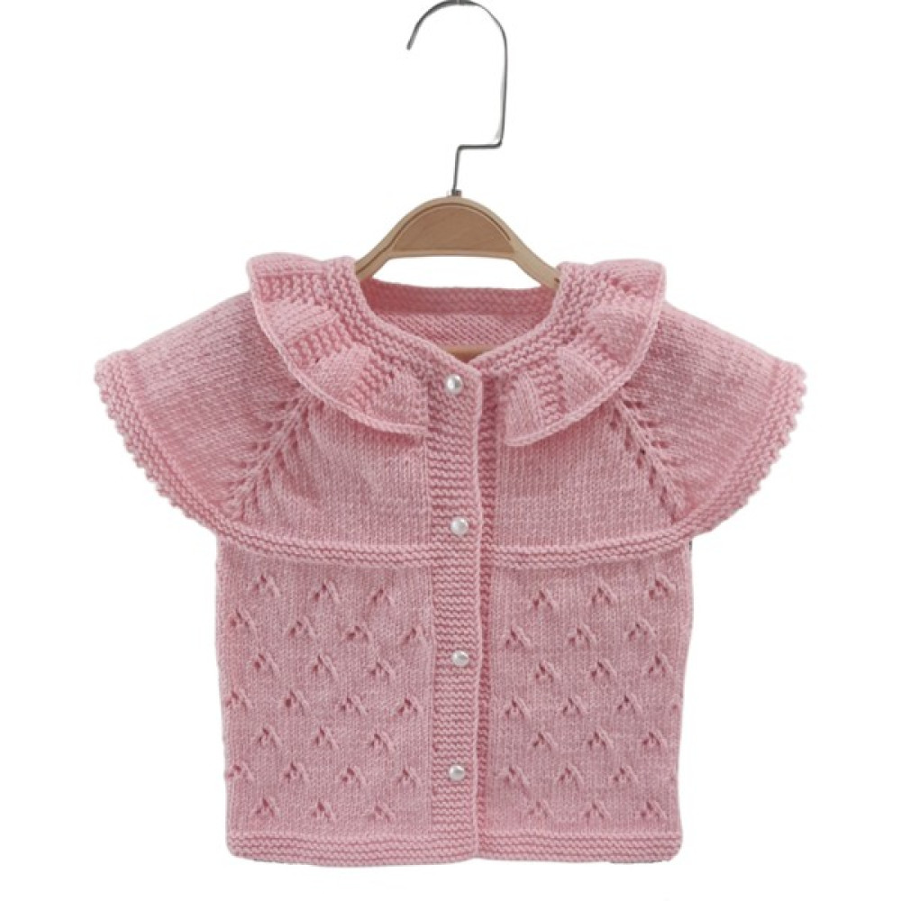 Aykır-ı Bebe El Örgüsü Pembe Incili Bebek Yeleği Bebek Yeleği Fiyatı