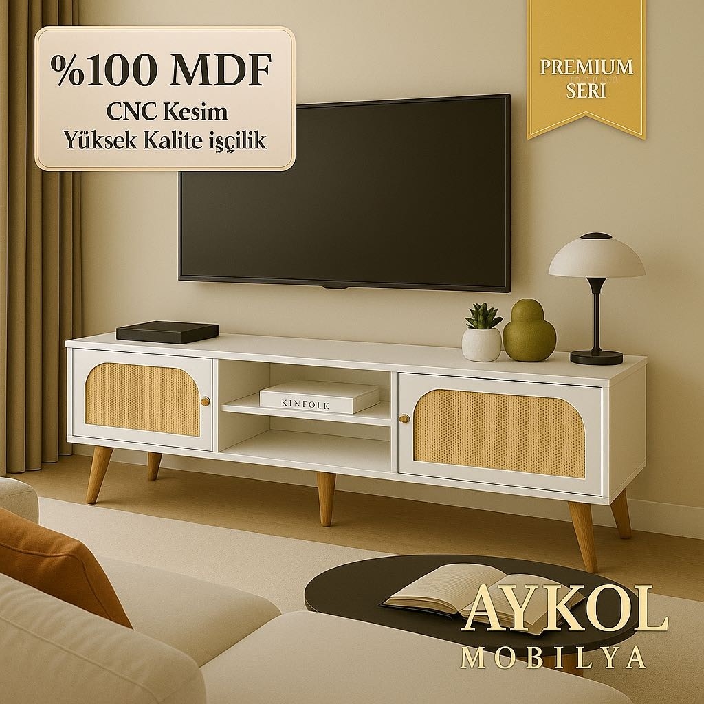 Aykol Mobilya %100 Mdf Rattan( Jüt Kumaş ) Kapaklı Tv Sehpası – Premium Seri, 180 Cm, Cnc Kesim, Modern Tasarım SSD / Solid State Drive Fiyatı