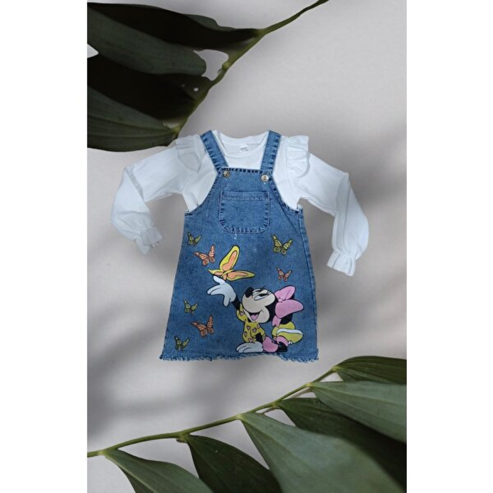 Ayla Kids Baskılı Kot Elbise Kız Jile 2/5 Yaş Kız Çocuk Elbise Fiyatı