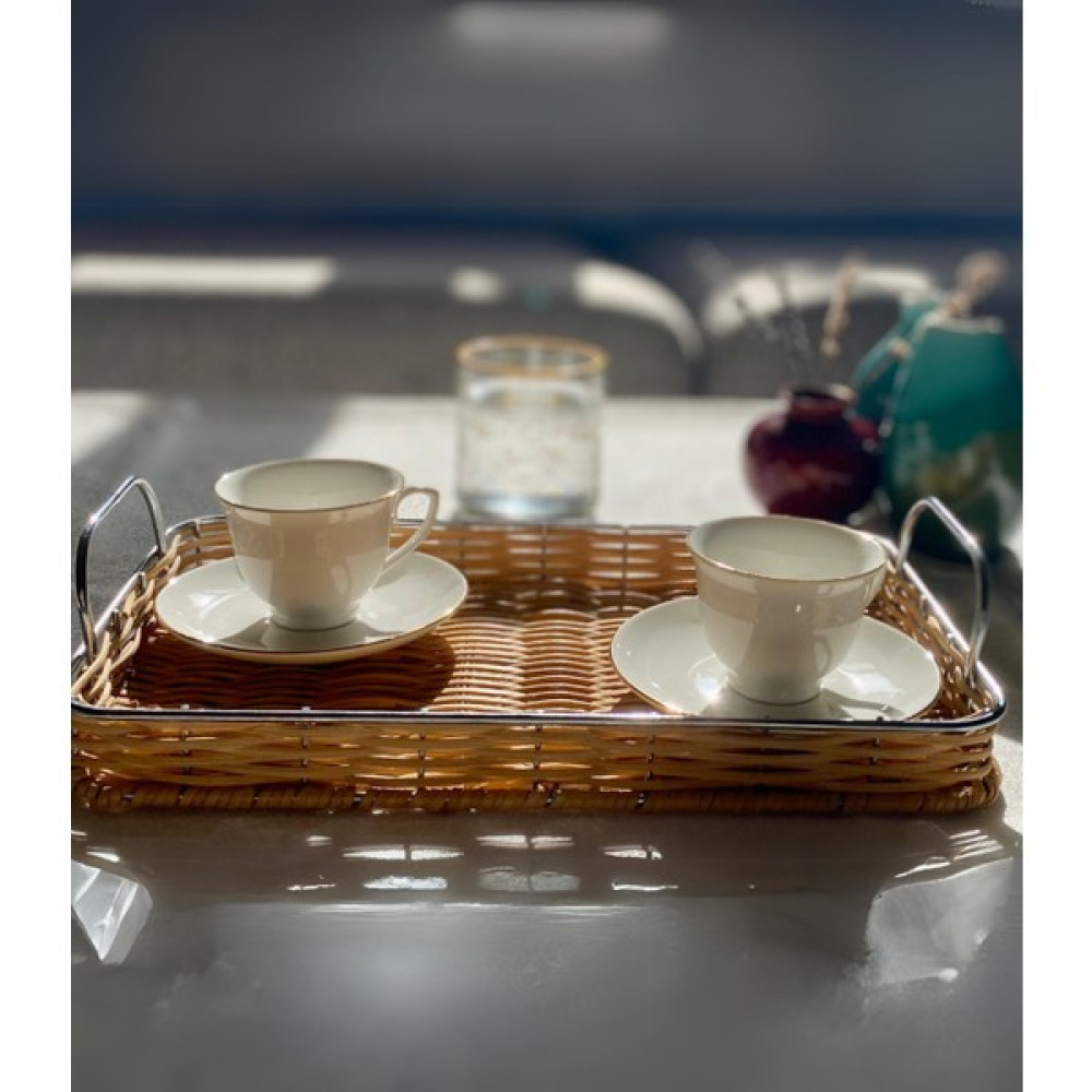 Ayla Stand Ayla Classic Prenses Gold 2li Set Türk Kahvesi Fincan Takımı - 2 Adet - Beyaz - Gold - 80 ml Fincan / Bardak / Kahve Takımı Fiyatı