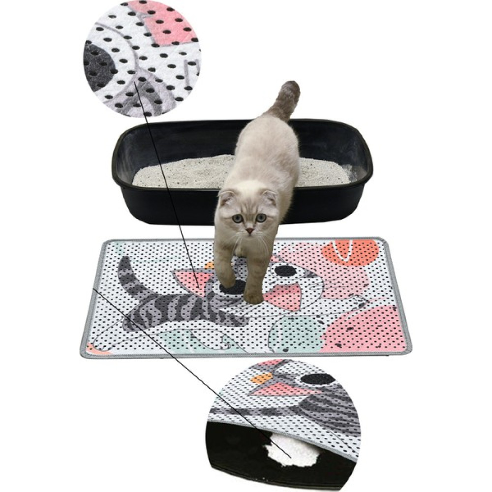 Ayliz Plast & Ambalaj Ayliz Plast & Ambalaj&ambalaj Elekli Kedi Tuvalet Önü Paspası Dijital Baskılı Kedi Kumu Paspas 40X60 cm - Pembe – Beyaz – Mavi Evcil Hayvan Ürünleri Fiyatı