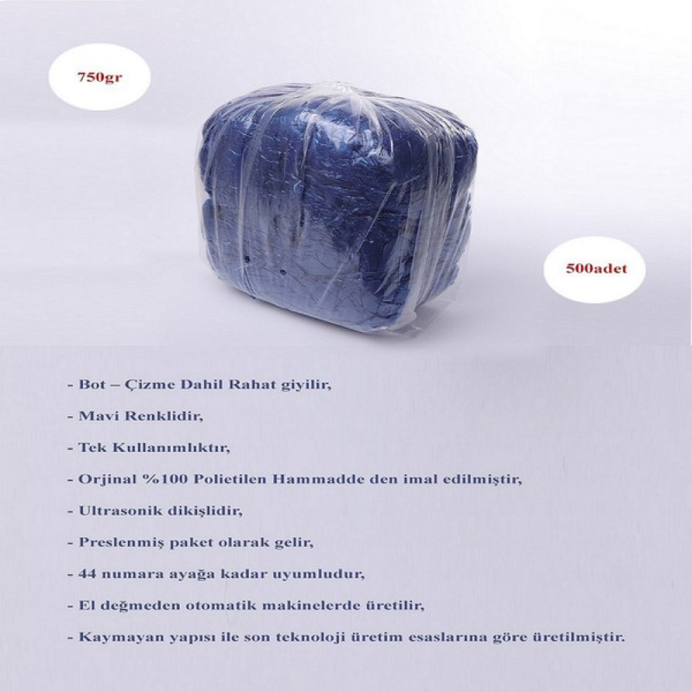 Ayliz Plast Galoş Ayakkabı Kılıf Su Toz Geçirmez Ofis Otel İş Yeri Hastane Çift Dikiş 750 gr 13 Micron Temizlik Malzemeleri Fiyatı