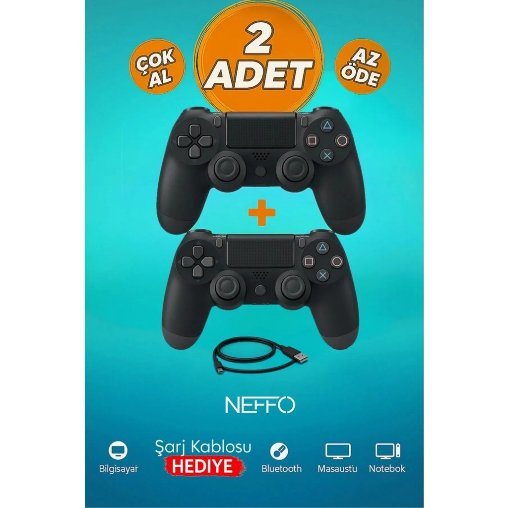 Aymestore Doubleshock 4 Kablosuz Titreşimli Oyun Kolu 2 Adet – Ps4 / Pc Uyumlu, Çift Motorlu, Ergonomik Tasarım - Siyah Xbox Oyun Kolu ve Aksesuarları Fiyatı