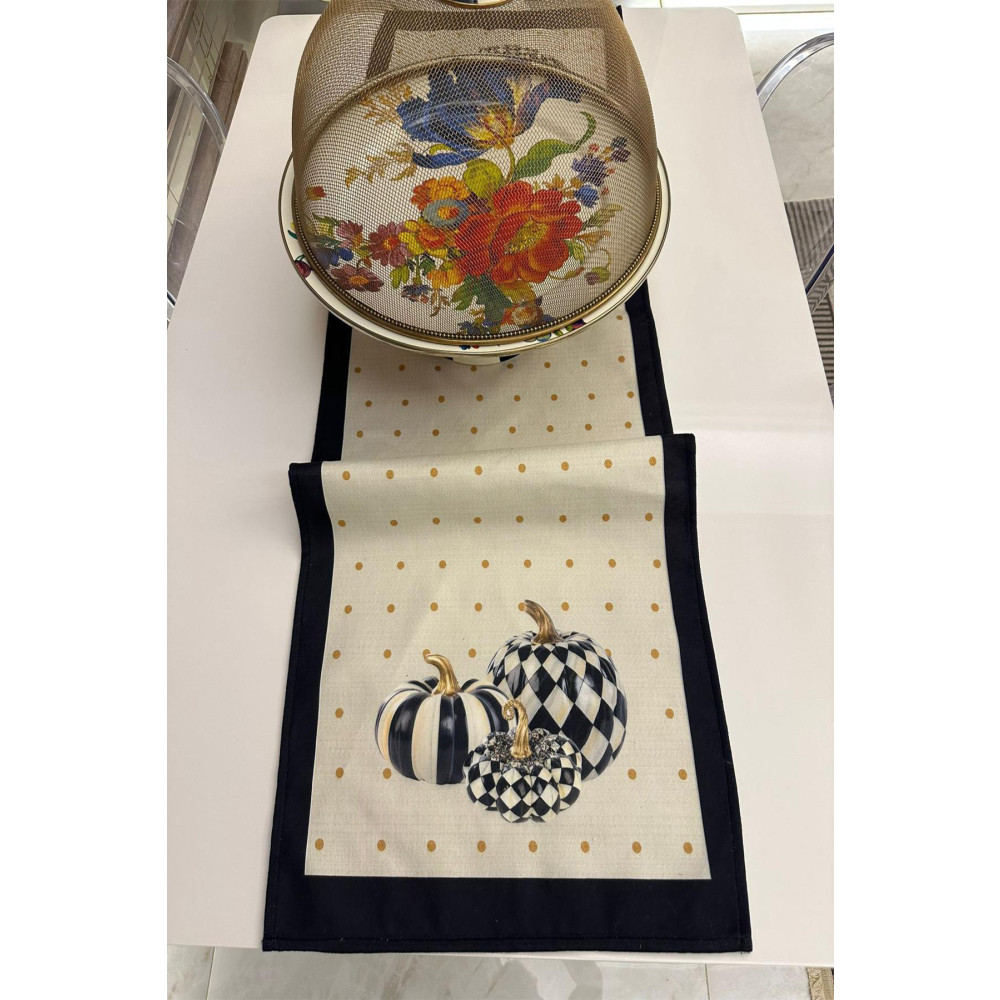 AYMİRAHOME 40x140cm Dokuma Leke Tutmaz Baskılı Premium Tay Tüyü Kumaş Masa Örtüsü Dekoratif Runner Yıkanabilir Runner Fiyatı