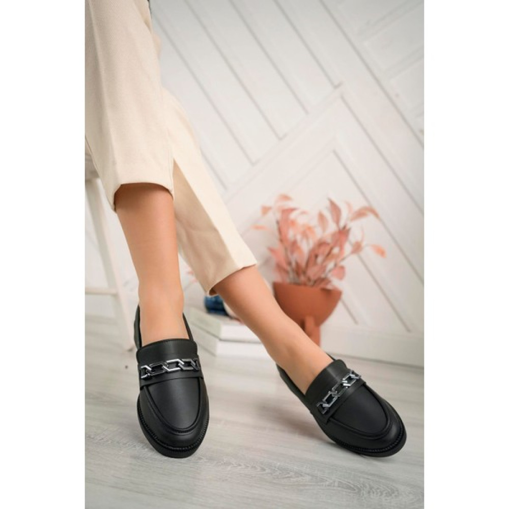 Aymood Kadın Siyah Cilt Tokalı Kalın Taban PU Deri Günlük Klasik Topuklu Loafer Makosen Ayakkabı Kadın Ayakkabıları Fiyatı