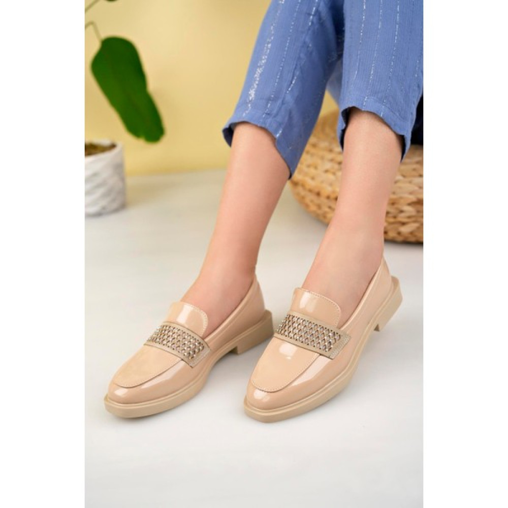 Aymood Kadın Siyah Nude Taşlıtokalı Loafer Makosen Ayakkabı Kadın Ayakkabıları Fiyatı