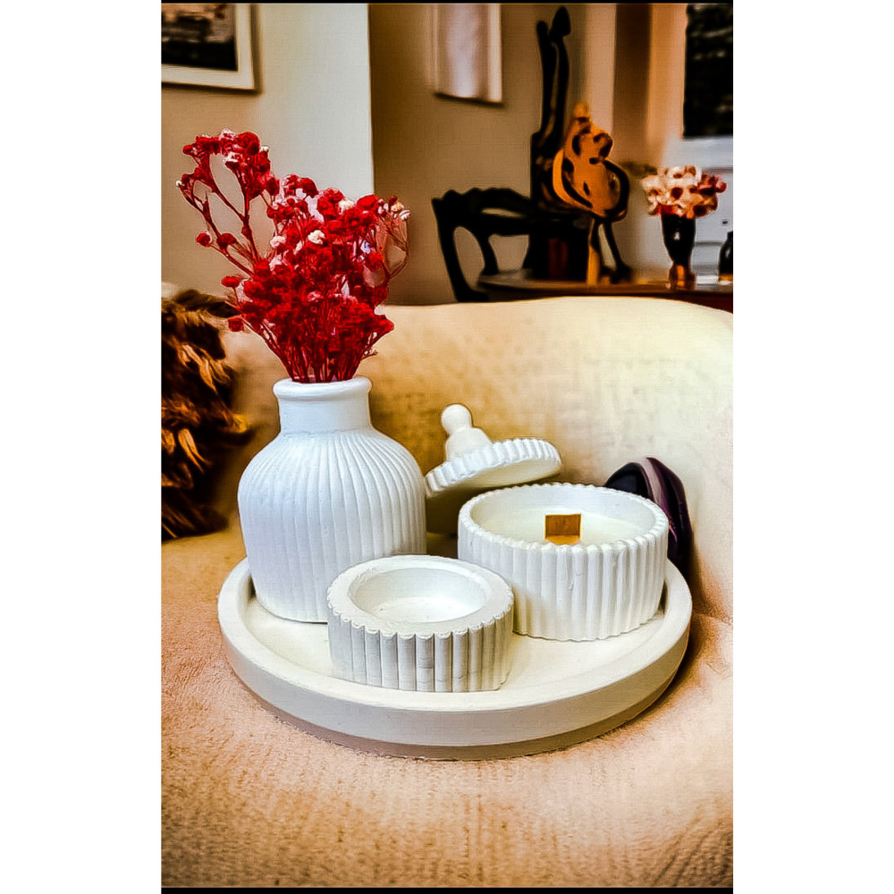 aymumi home Beyaz Renk özel Tasarım Kokulu Mum ve Vazo Aksesuar Hediyelik Seti (Tealigt hariçtir) Dekoratif Mum Fiyatı